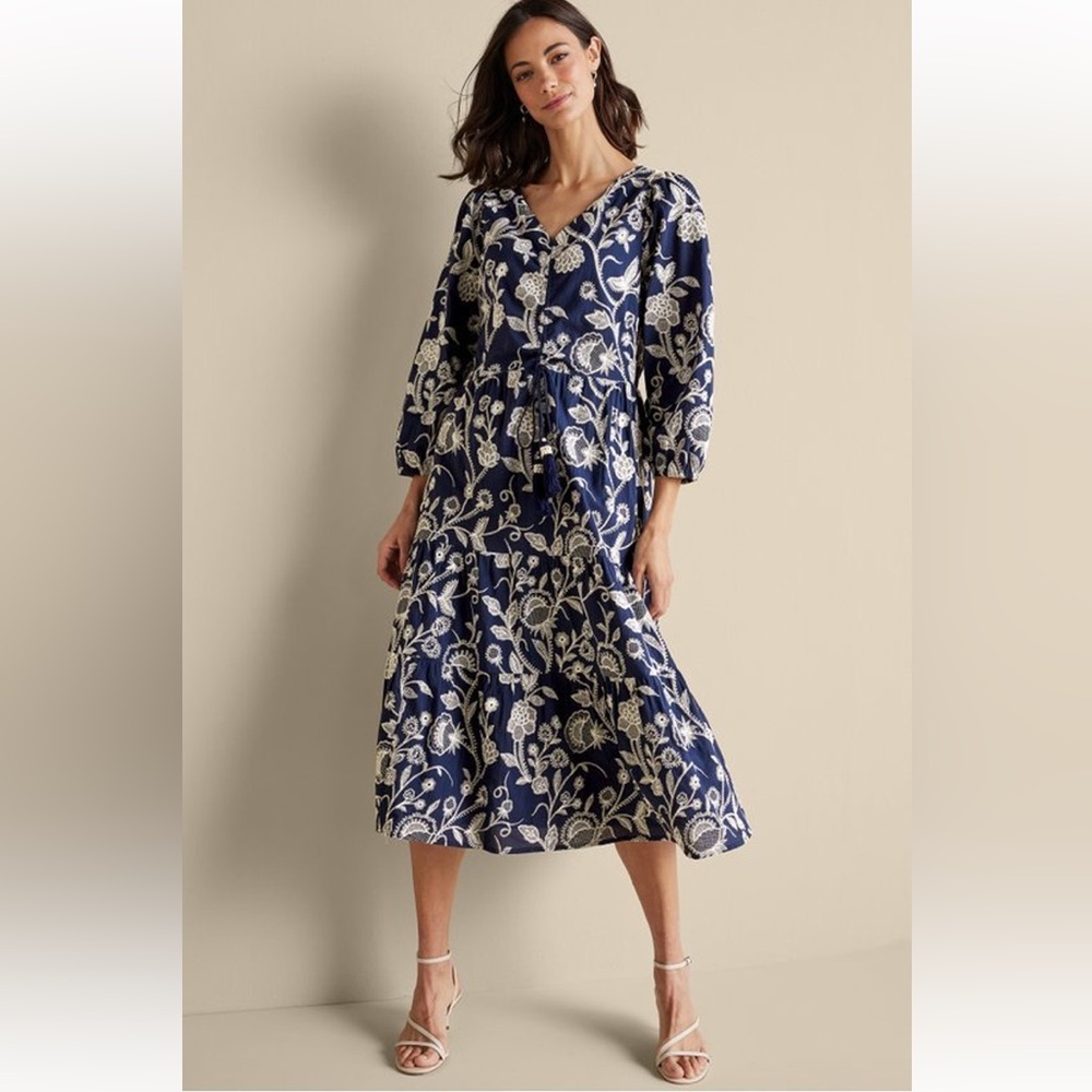 Soft Surroundings Tilda Embroidered Midi Dress